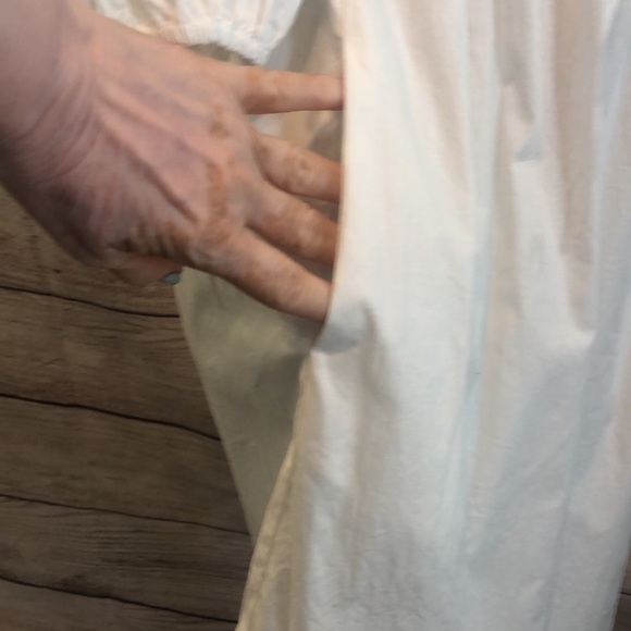 WAYF Dress Lace-Up Back Puff Sleeves Babydoll Mini White Cotton Size Small - Picture 6 of 12